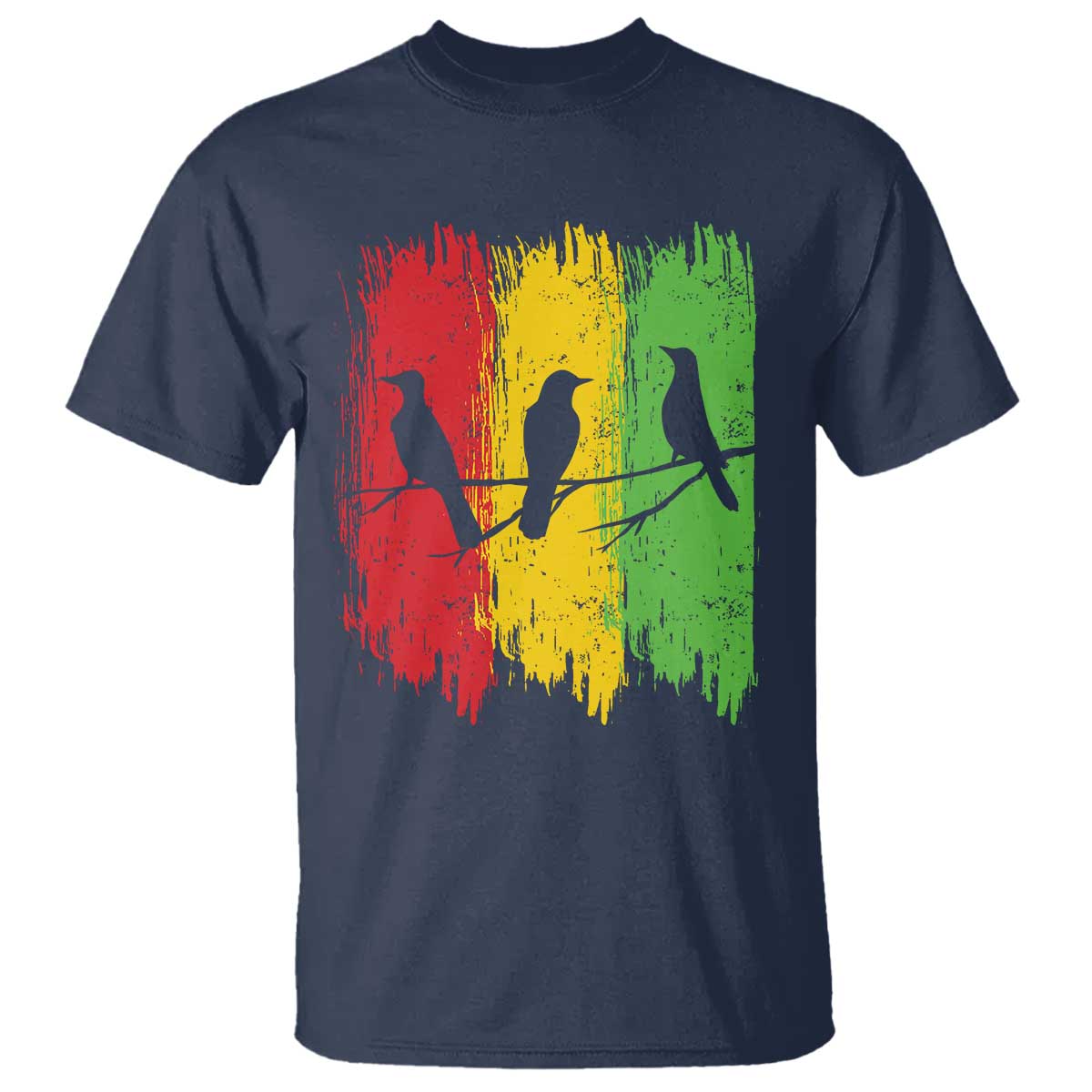 Three Birds Rasta Jamaica Reggae Music T Shirt TS11 Navy Print Your Wear