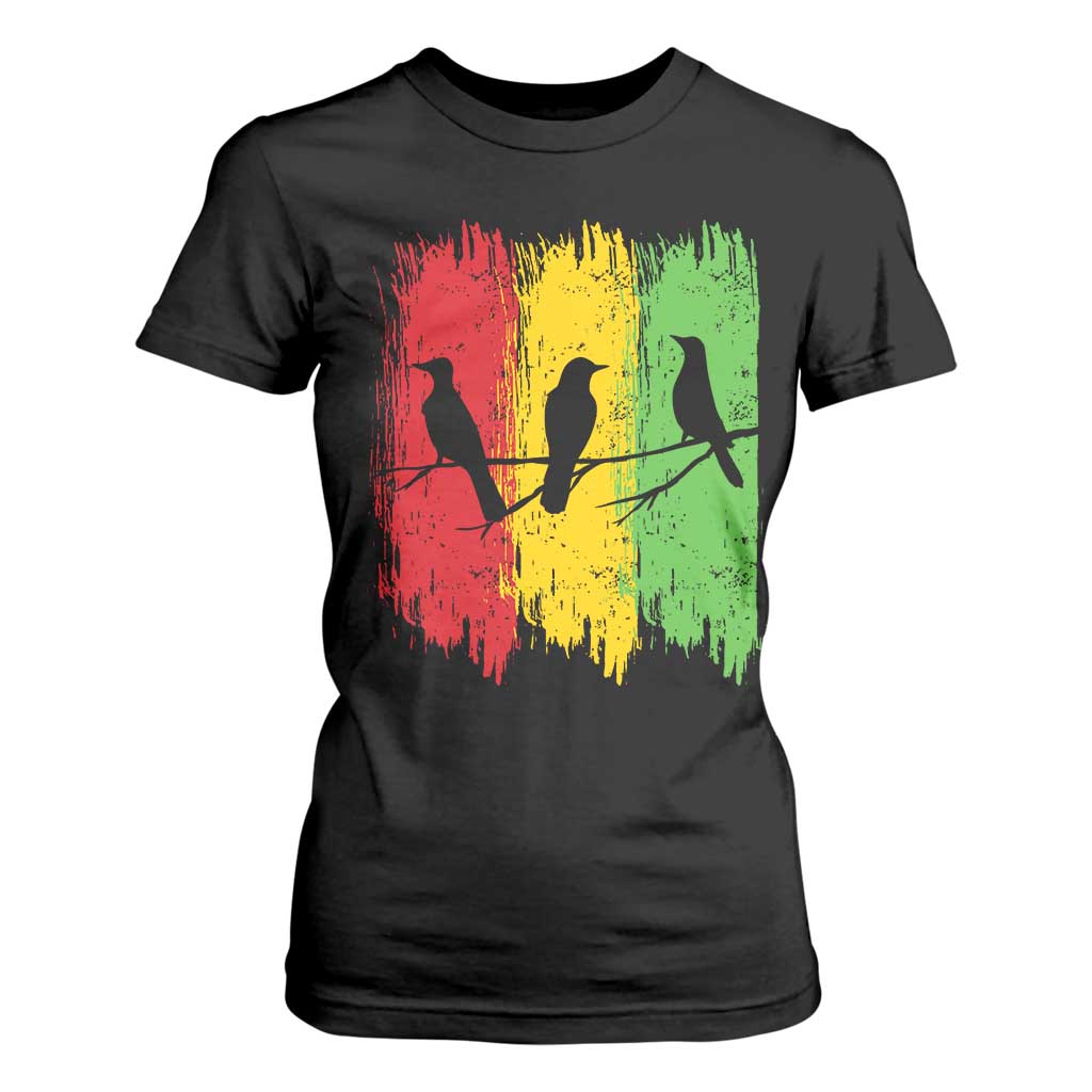 Three Birds Rasta Jamaica Reggae Music T Shirt For Women TS11 Black Print Your Wear