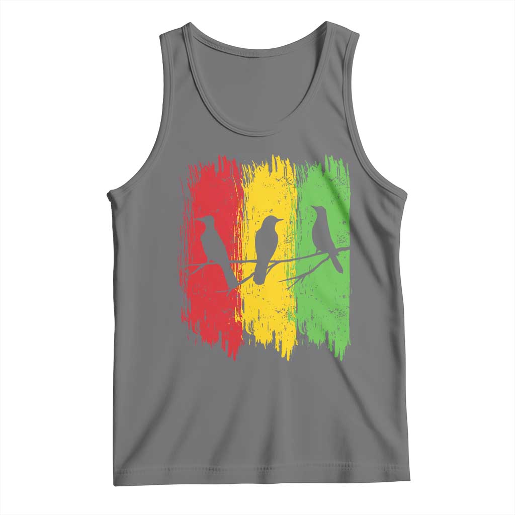 Three Birds Rasta Jamaica Reggae Music Tank Top TS11 Black Heather Print Your Wear