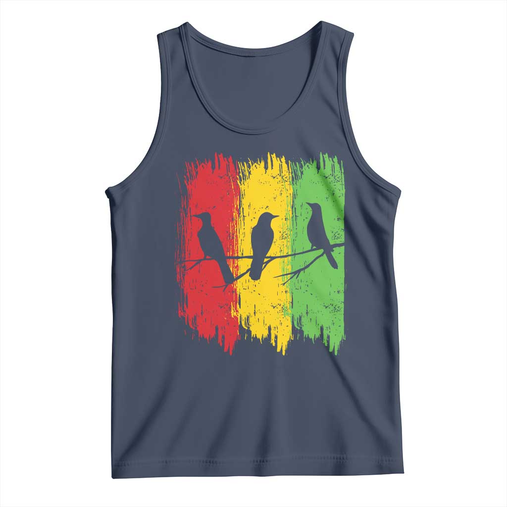 Three Birds Rasta Jamaica Reggae Music Tank Top TS11 Navy Print Your Wear