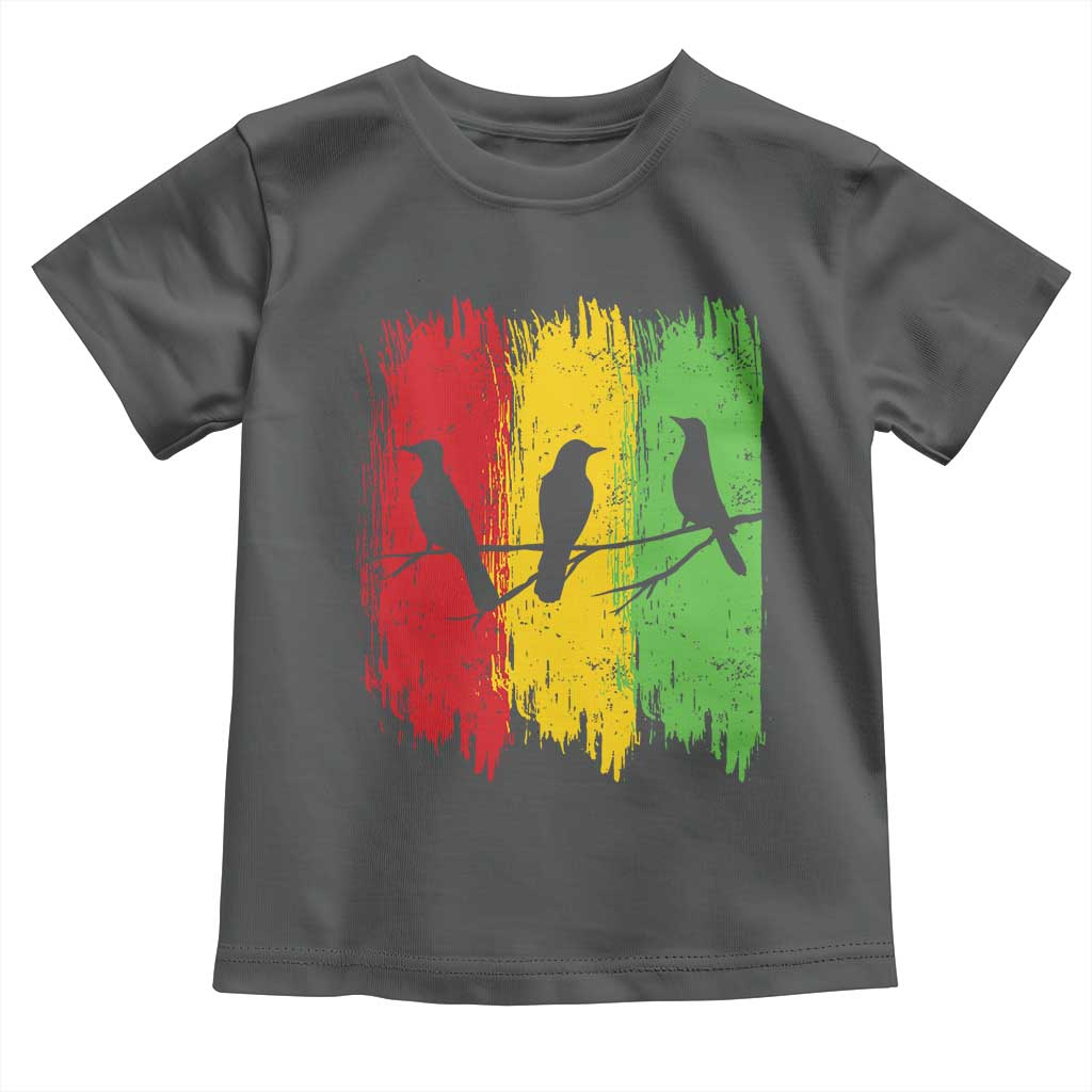 Three Birds Rasta Jamaica Reggae Music Toddler T Shirt TS11 Dark Heather Print Your Wear