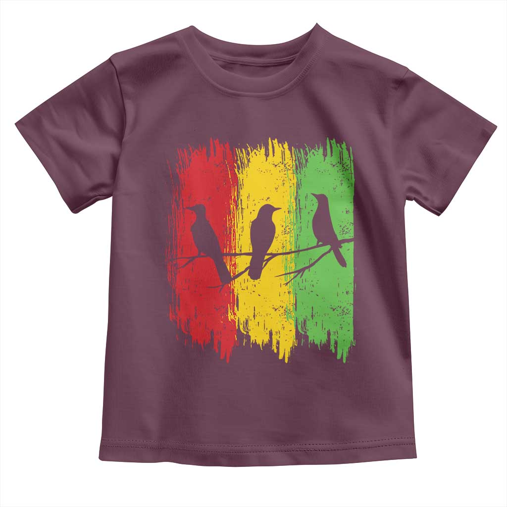 Three Birds Rasta Jamaica Reggae Music Toddler T Shirt TS11 Maroon Print Your Wear