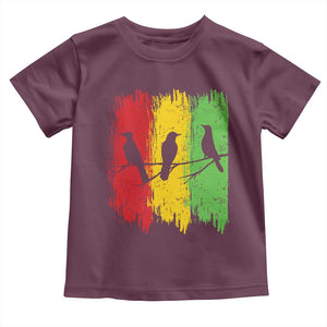 Three Birds Rasta Jamaica Reggae Music Toddler T Shirt TS11 Maroon Print Your Wear