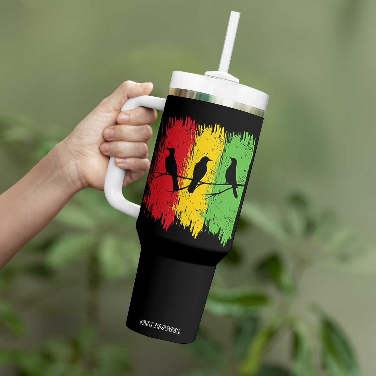 Three Birds Rasta Jamaica Reggae Music Tumbler With Handle TS11 Print Your Wear