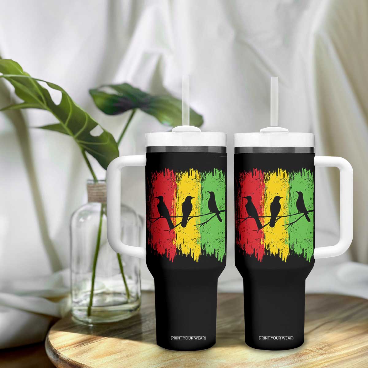 Three Birds Rasta Jamaica Reggae Music Tumbler With Handle TS11 Print Your Wear
