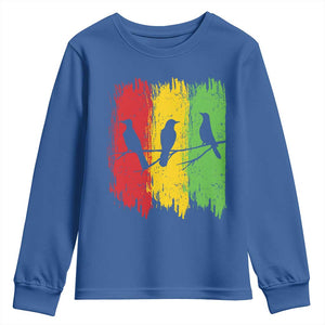 Three Birds Rasta Jamaica Reggae Music Youth Sweatshirt TS11 Royal Blue Print Your Wear