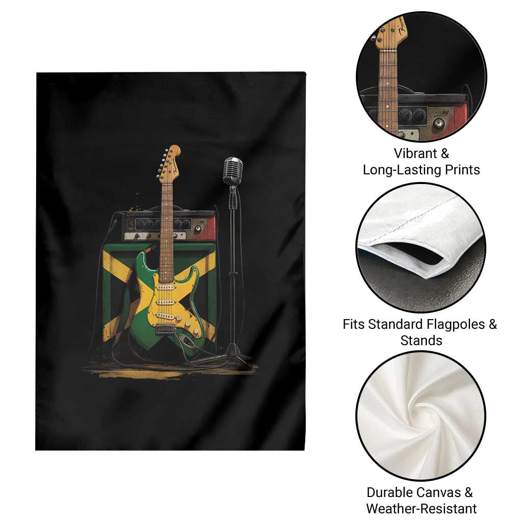 Funny Reggae Guitar Jamaican Flag Amp Microphone Music Lover Garden Flag TS11 Print Your Wear