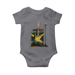 Reggae Guitar Jamaican Flag Amp Microphone Music Lover Baby Onesie TS11 Charcoal Print Your Wear