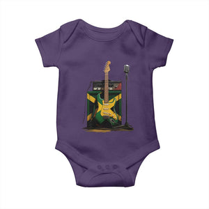 Reggae Guitar Jamaican Flag Amp Microphone Music Lover Baby Onesie TS11 Purple Print Your Wear