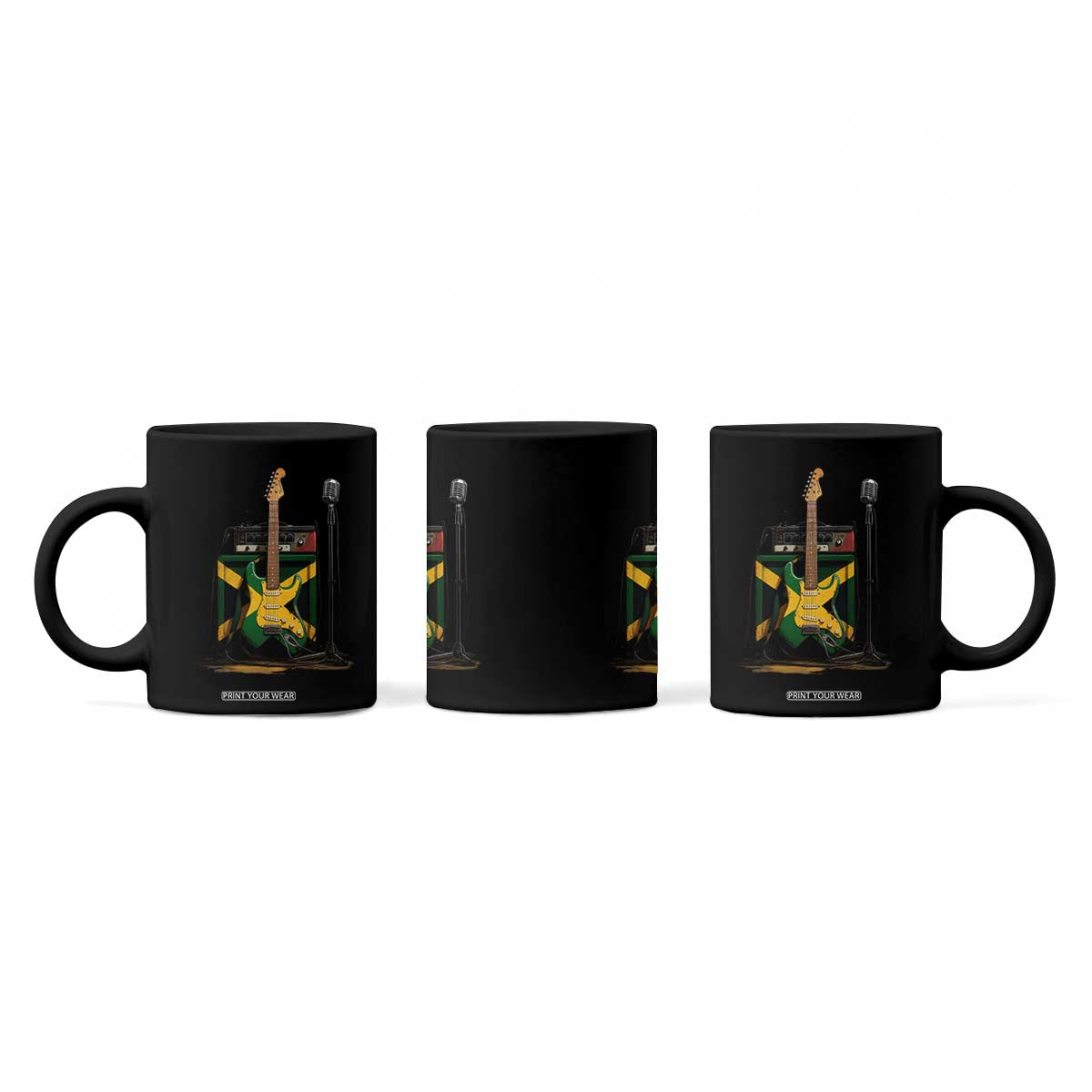 Reggae Guitar Jamaican Flag Amp Microphone Music Lover Coffee Mug TS11 Print Your Wear
