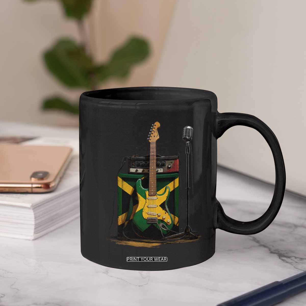 Reggae Guitar Jamaican Flag Amp Microphone Music Lover Coffee Mug TS11 Print Your Wear