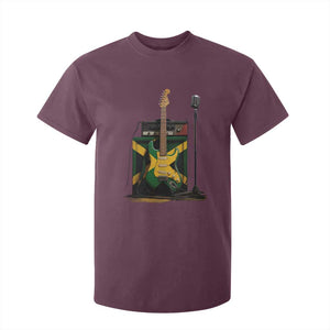 Reggae Guitar Jamaican Flag Amp Microphone Music Lover T Shirt For Kid TS11 Maroon Print Your Wear