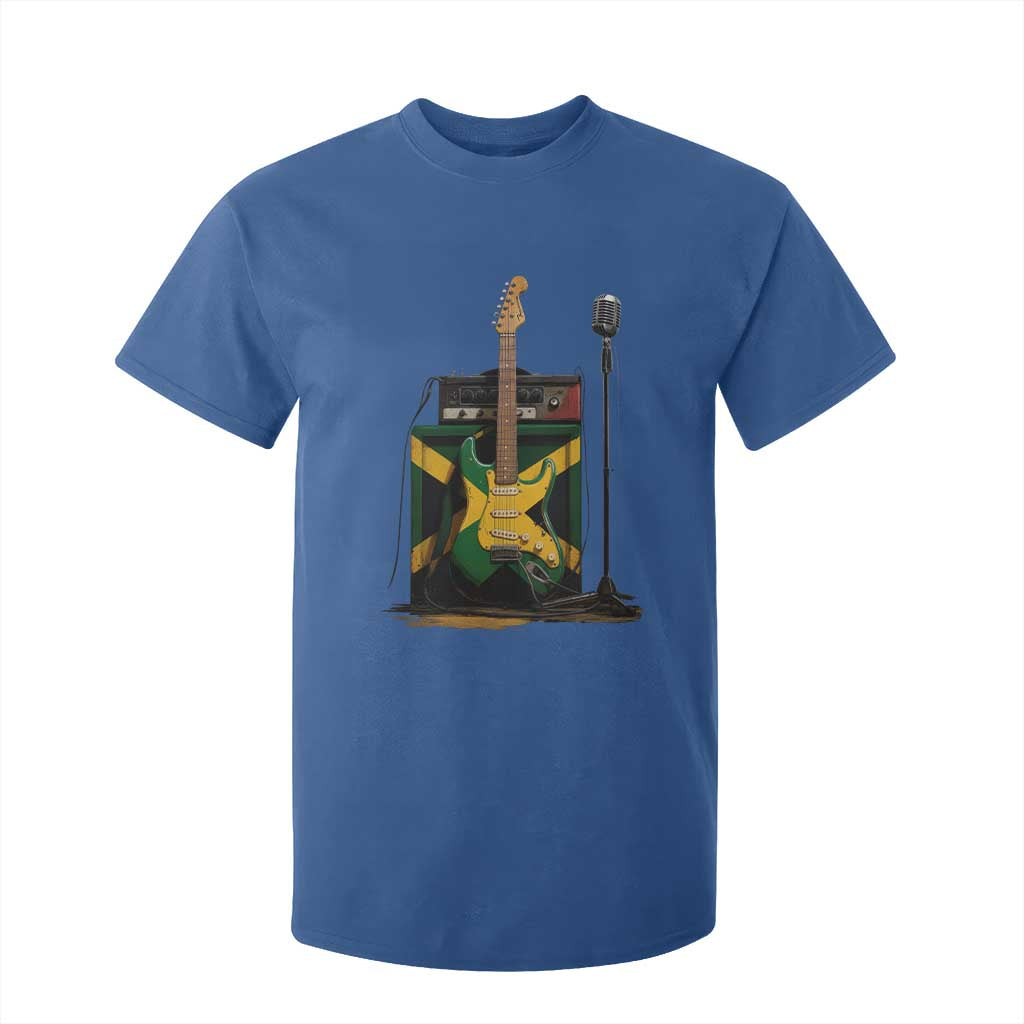 Reggae Guitar Jamaican Flag Amp Microphone Music Lover T Shirt For Kid TS11 Royal Blue Print Your Wear