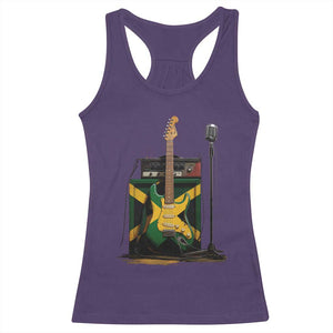 Reggae Guitar Jamaican Flag Amp Microphone Music Lover Racerback Tank Top TS11 Purple Print Your Wear
