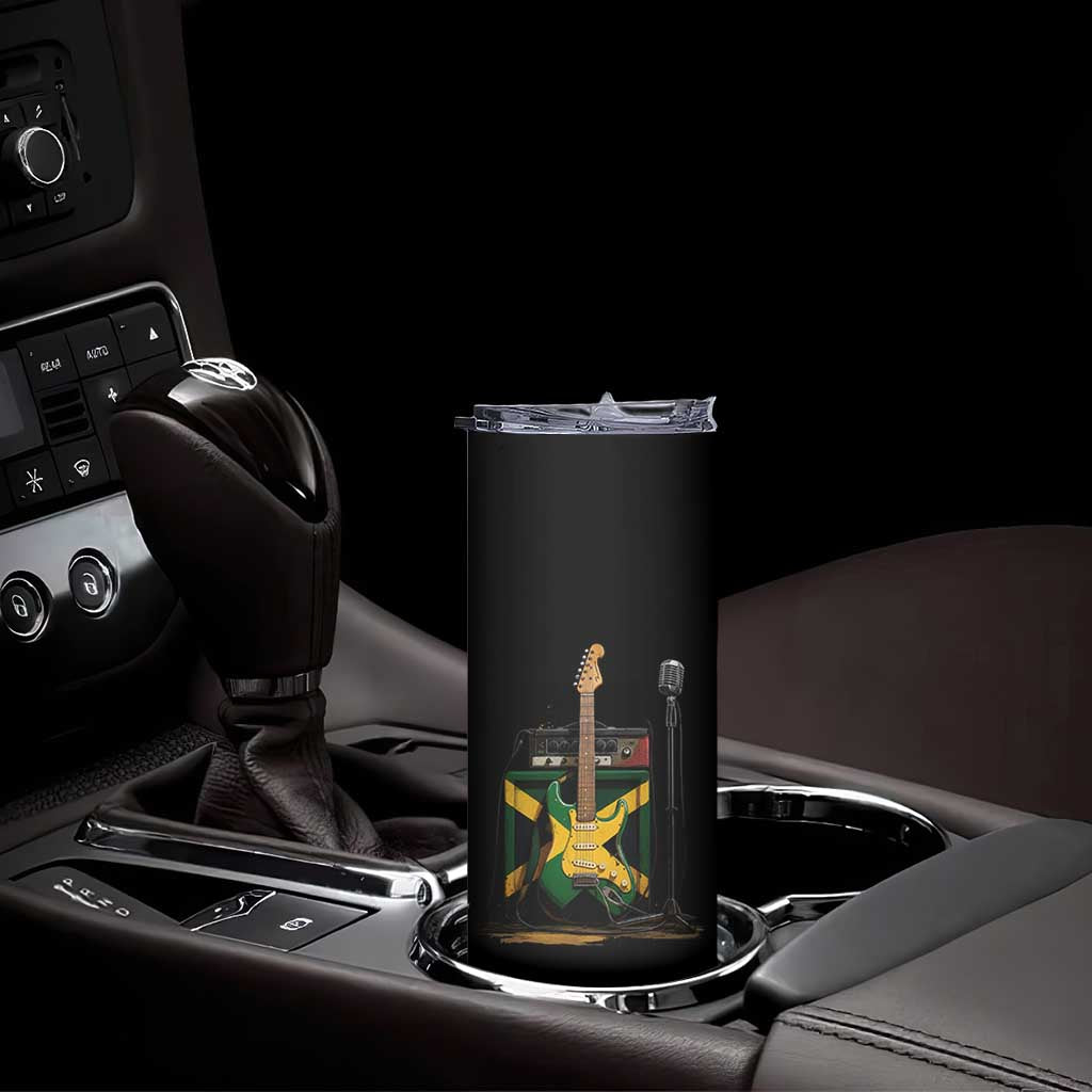 Reggae Guitar Jamaican Flag Amp Microphone Music Lover Skinny Tumbler TS11 Print Your Wear