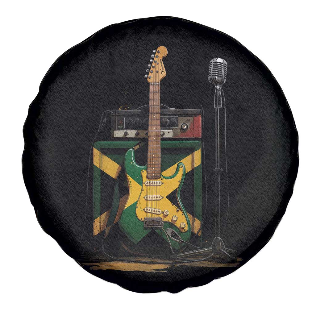 Reggae Guitar Jamaican Flag Amp Microphone Music Lover Spare Tire Cover TS11 Print Your Wear