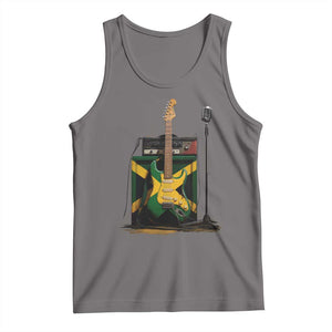 Reggae Guitar Jamaican Flag Amp Microphone Music Lover Tank Top TS11 Deep Heather Print Your Wear