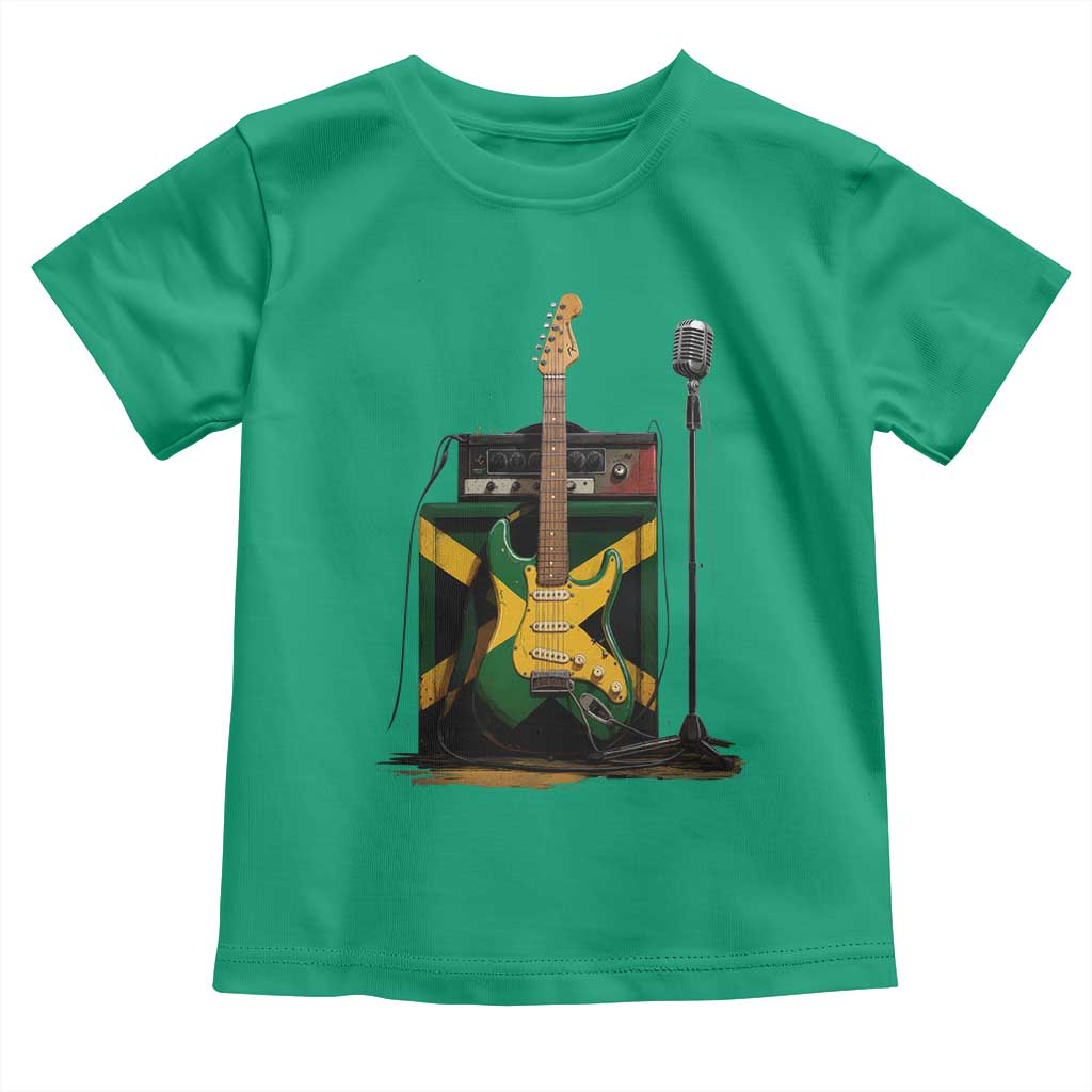 Reggae Guitar Jamaican Flag Amp Microphone Music Lover Toddler T Shirt TS11 Irish Green Print Your Wear