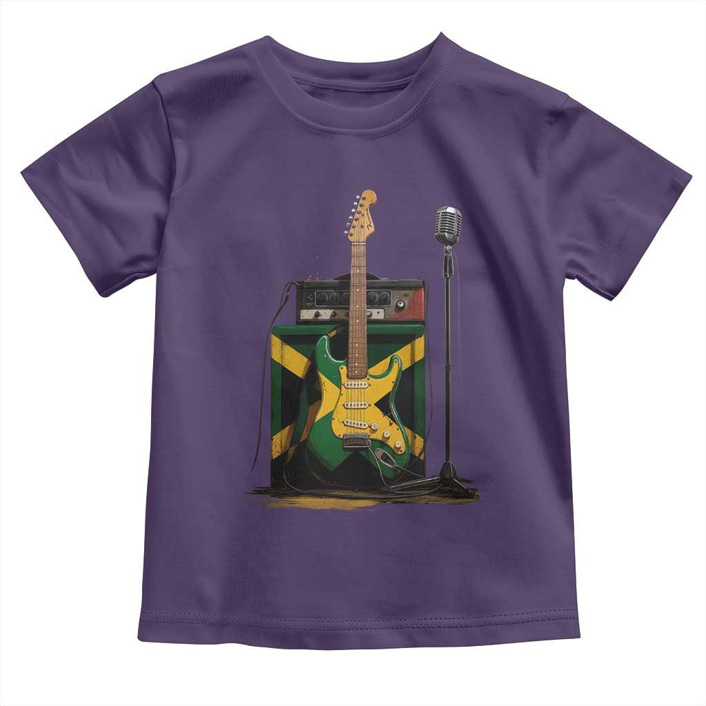 Reggae Guitar Jamaican Flag Amp Microphone Music Lover Toddler T Shirt TS11 Purple Print Your Wear
