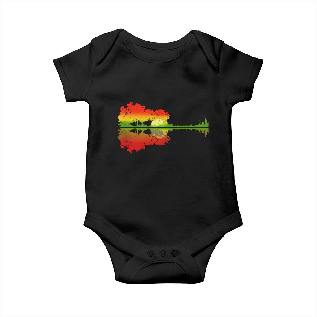 Reggae Music Guitar Lake Shadow Jamaica Rasta Baby Onesie TS11 Black Print Your Wear