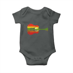 Reggae Music Guitar Lake Shadow Jamaica Rasta Baby Onesie TS11 Dark Heather Print Your Wear