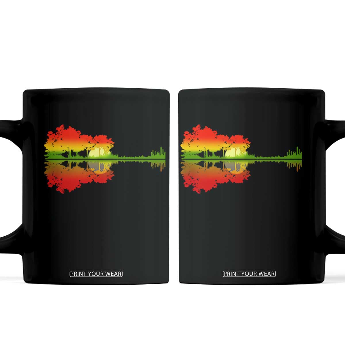 Reggae Music Guitar Lake Shadow Jamaica Rasta Coffee Mug TS11 Black Print Your Wear