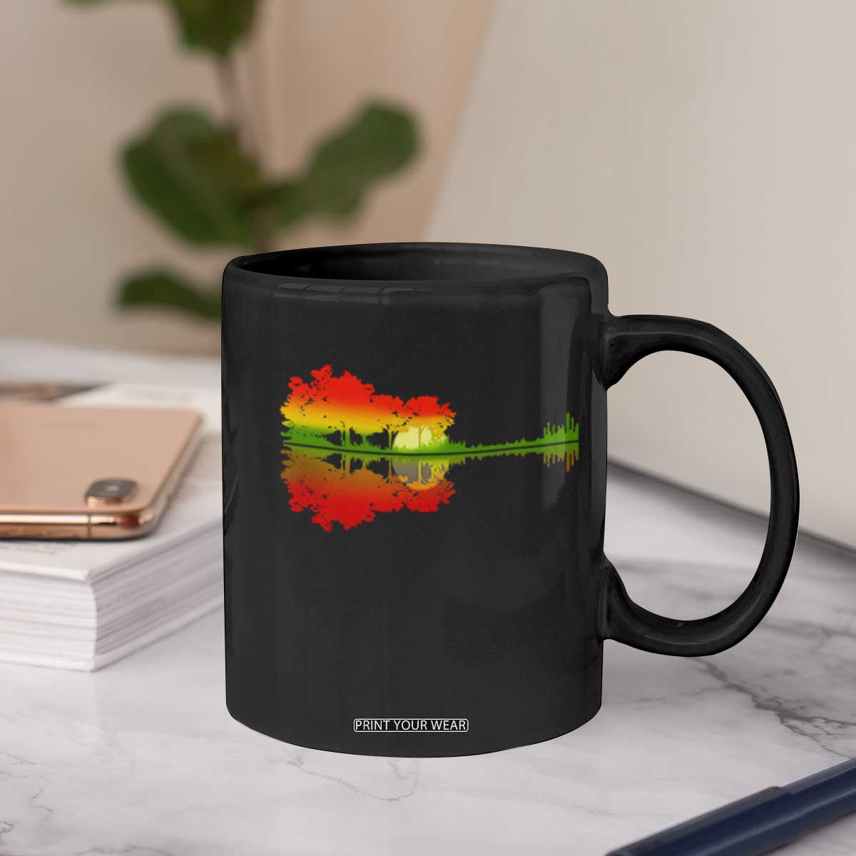 Reggae Music Guitar Lake Shadow Jamaica Rasta Coffee Mug TS11 Print Your Wear