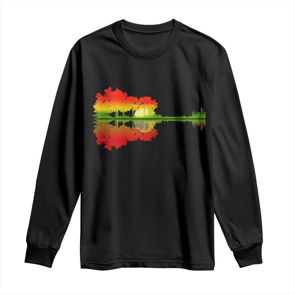 Reggae Music Guitar Lake Shadow Jamaica Rasta Long Sleeve Shirt TS11 Black Print Your Wear