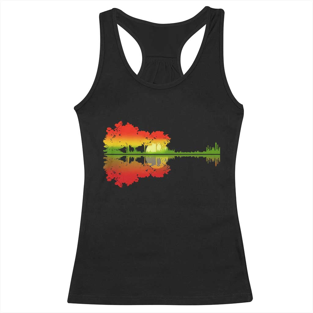 Reggae Music Guitar Lake Shadow Jamaica Rasta Racerback Tank Top TS11 Black Print Your Wear