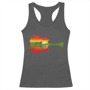 Reggae Music Guitar Lake Shadow Jamaica Rasta Racerback Tank Top TS11 Dark Heather Print Your Wear