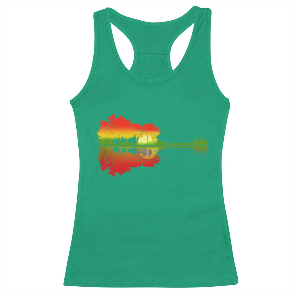 Reggae Music Guitar Lake Shadow Jamaica Rasta Racerback Tank Top TS11 Irish Green Print Your Wear
