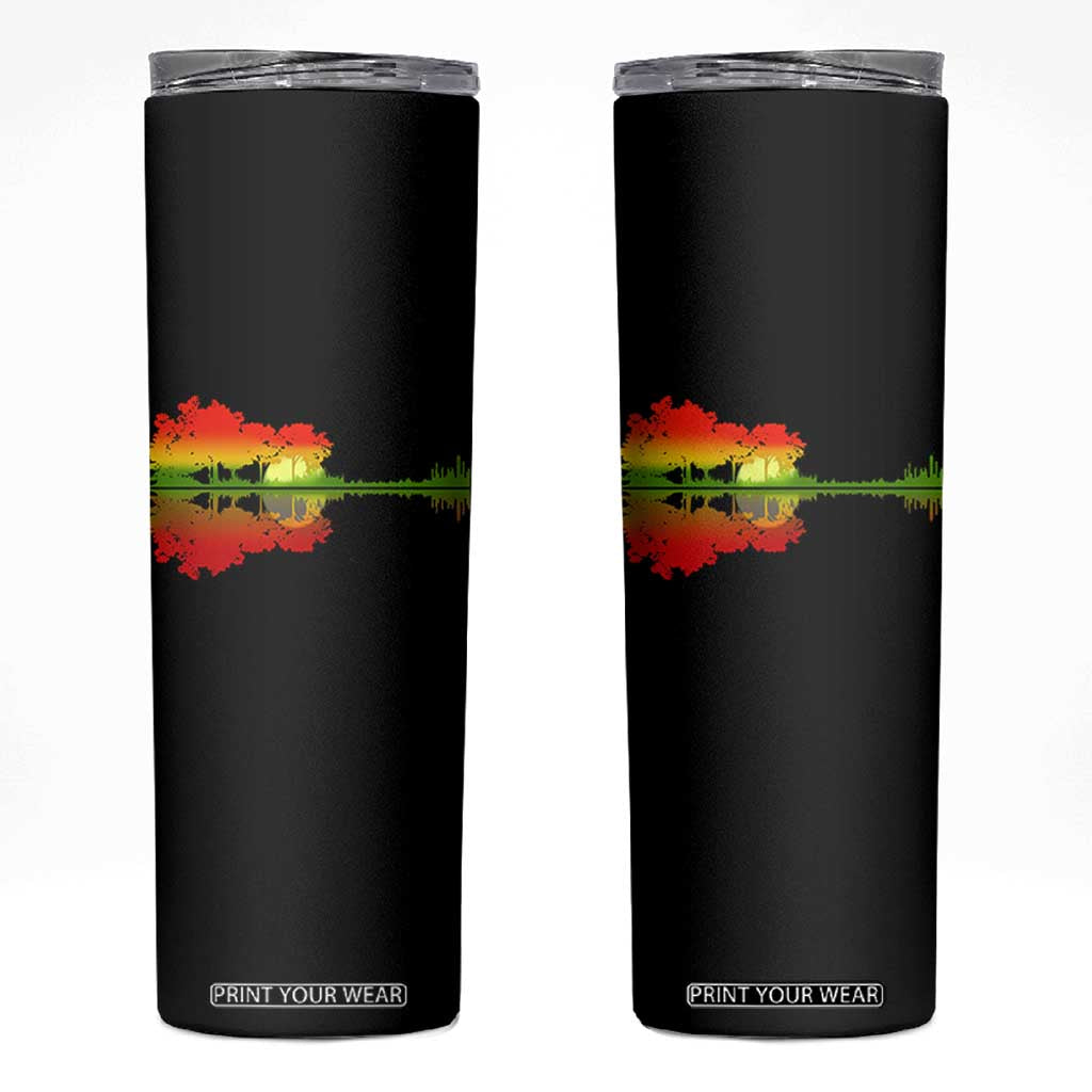 Reggae Music Guitar Lake Shadow Jamaica Rasta Skinny Tumbler TS11 Black Print Your Wear