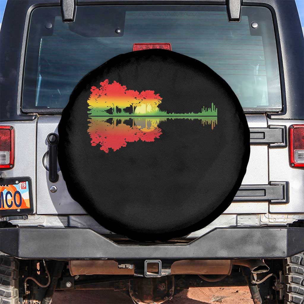 Reggae Music Guitar Lake Shadow Jamaica Rasta Spare Tire Cover TS11 No hole Black Print Your Wear