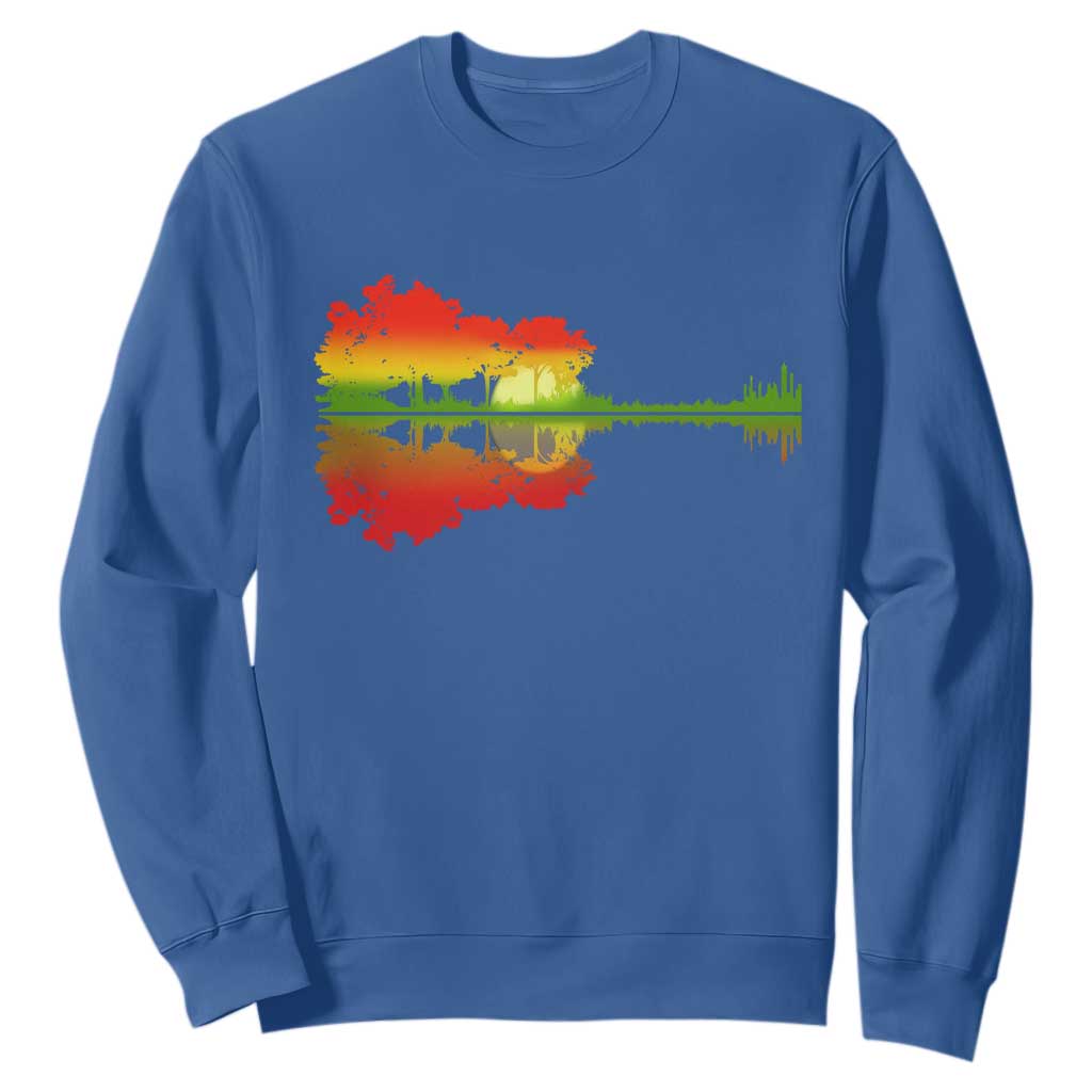 Reggae Music Guitar Lake Shadow Jamaica Rasta Sweatshirt TS11 Royal Blue Print Your Wear