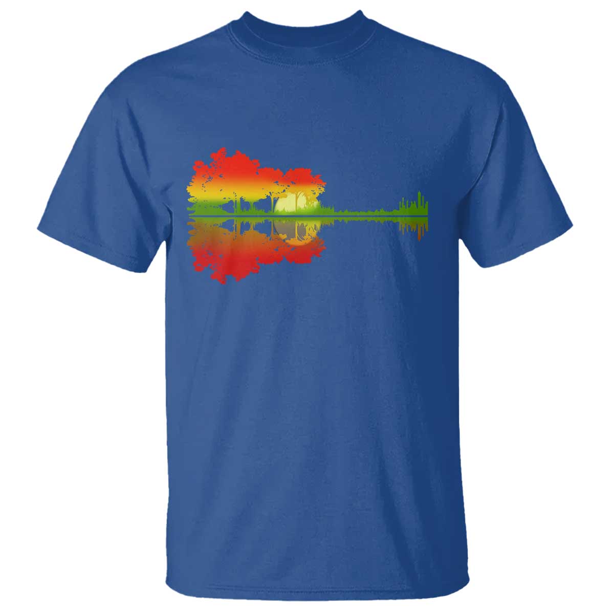 Reggae Music Guitar Lake Shadow Jamaica Rasta T Shirt TS11 Royal Blue Print Your Wear