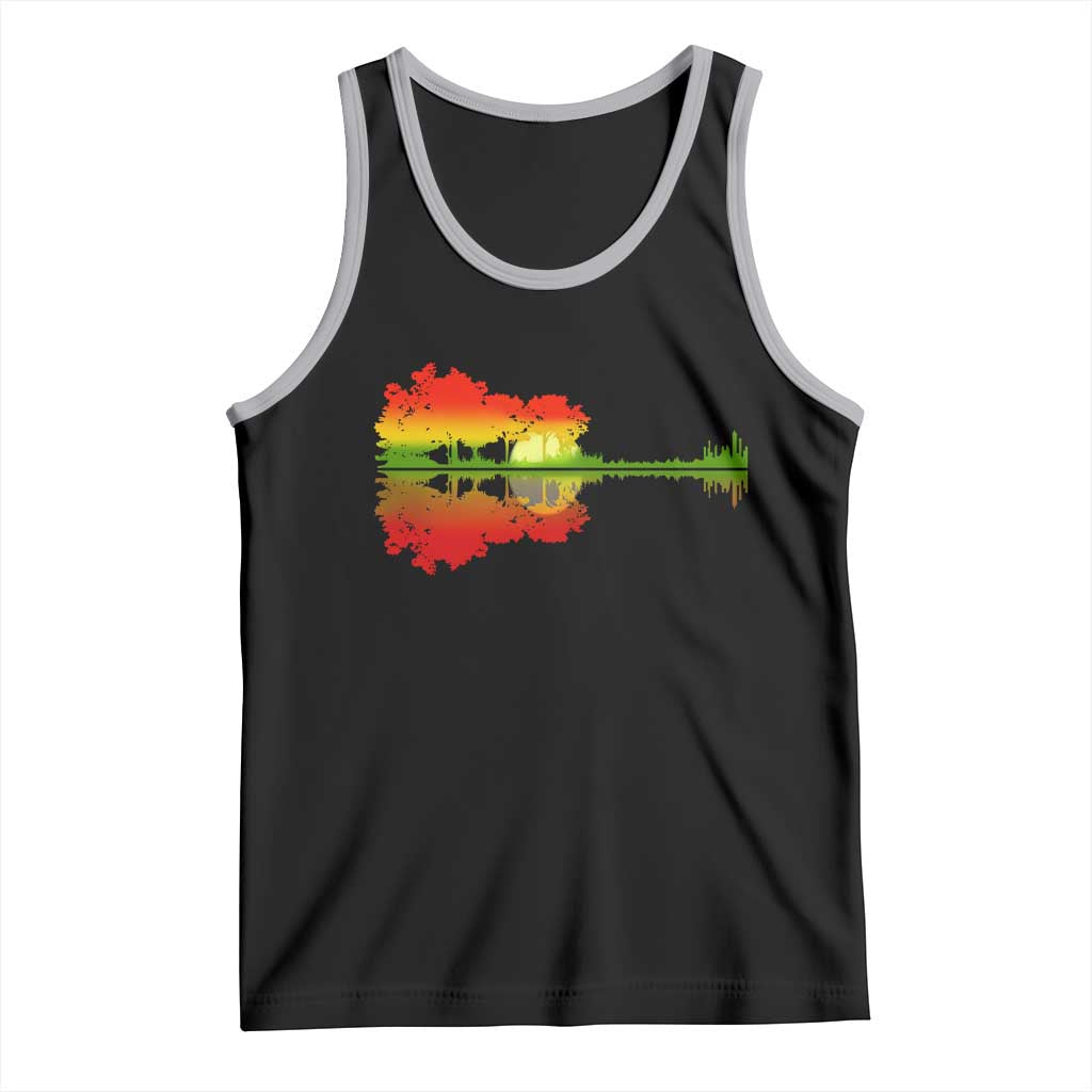 Reggae Music Guitar Lake Shadow Jamaica Rasta Tank Top TS11 Black Athletic Heather Print Your Wear