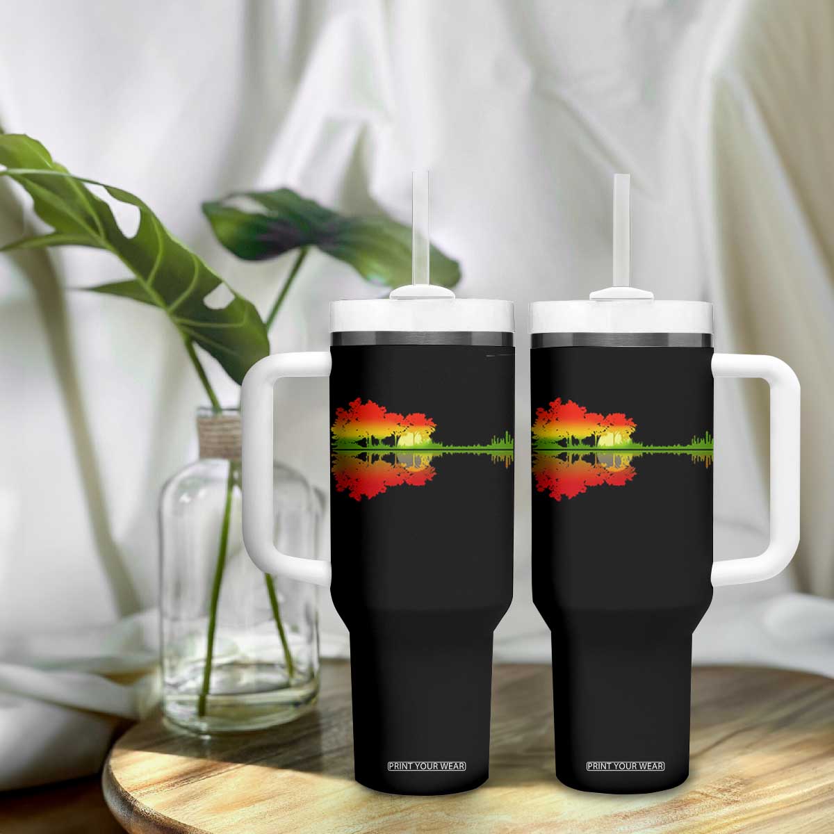 Reggae Music Guitar Lake Shadow Jamaica Rasta Tumbler With Handle TS11 Print Your Wear