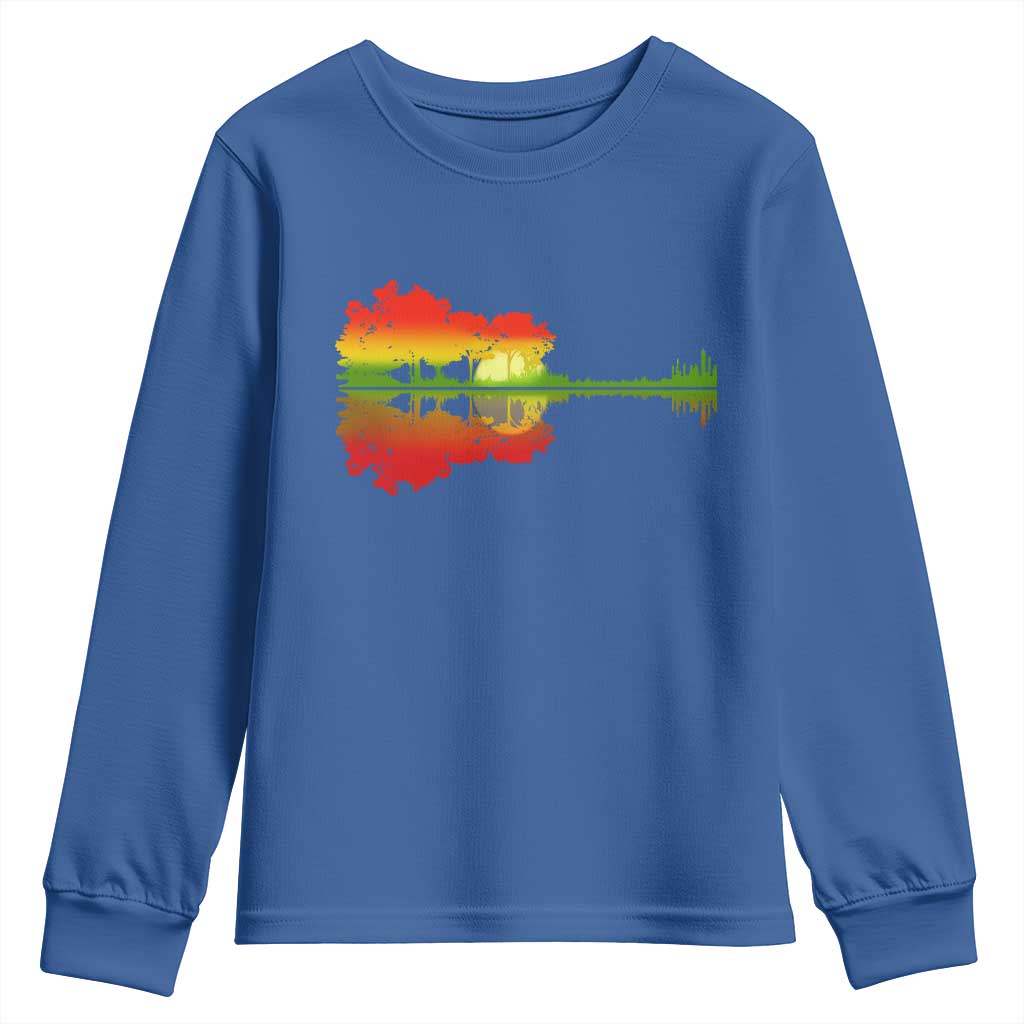 Reggae Music Guitar Lake Shadow Jamaica Rasta Youth Sweatshirt TS11 Royal Blue Print Your Wear