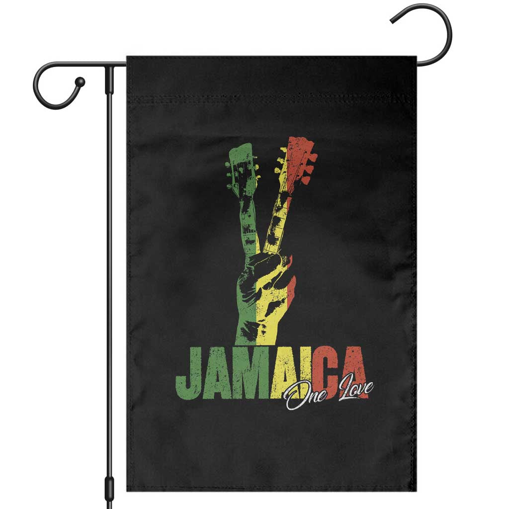 Funny Jamaica One Love Reggae Music Garden Flag Rasta Peace Hand Guitar TS11 Black Print Your Wear