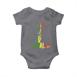 Jamaica One Love Reggae Music Baby Onesie Rasta Peace Hand Guitar TS11 Charcoal Print Your Wear