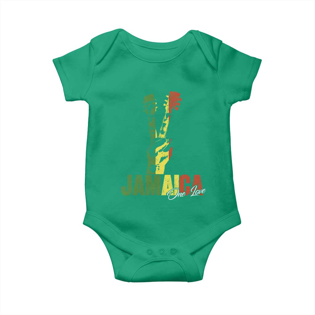 Jamaica One Love Reggae Music Baby Onesie Rasta Peace Hand Guitar TS11 Irish Green Print Your Wear