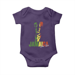 Jamaica One Love Reggae Music Baby Onesie Rasta Peace Hand Guitar TS11 Purple Print Your Wear
