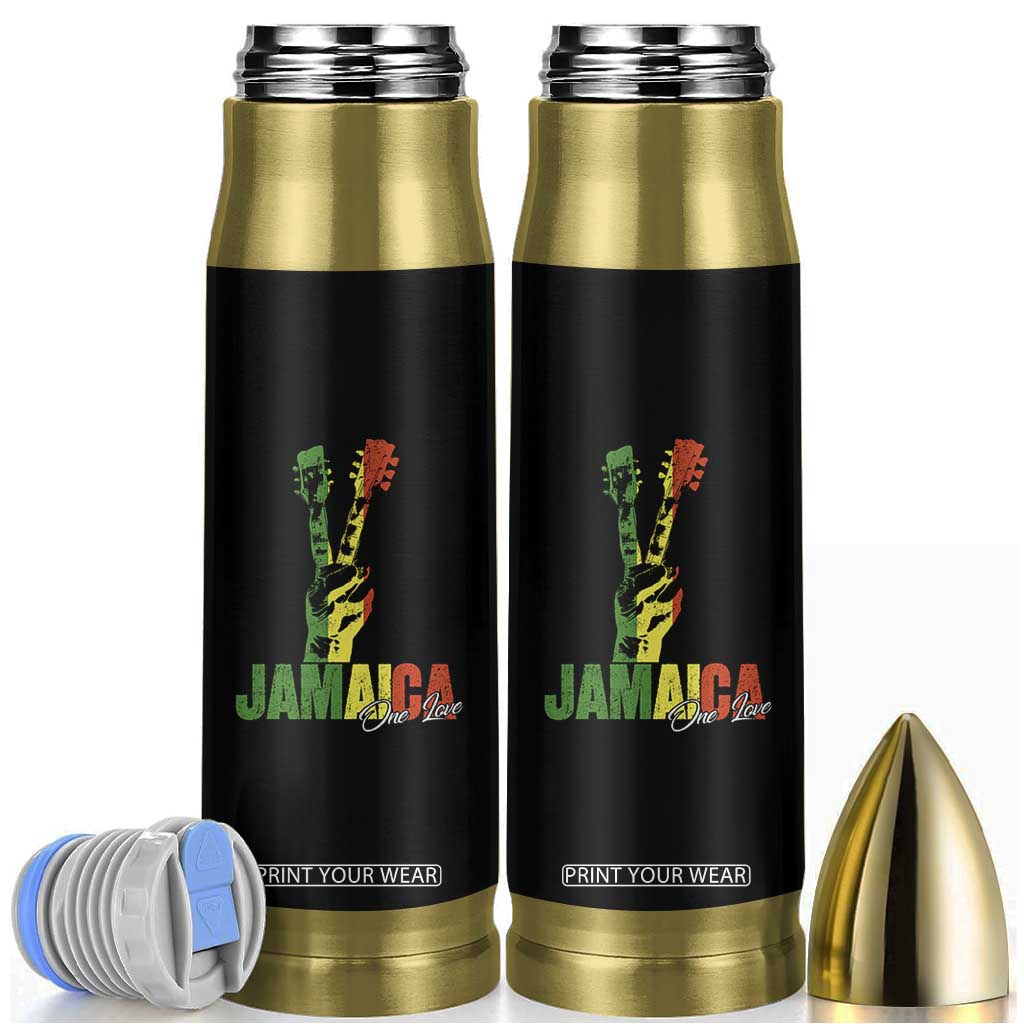 Jamaica One Love Reggae Music Bullet Tumbler Rasta Peace Hand Guitar TS11 Black Print Your Wear