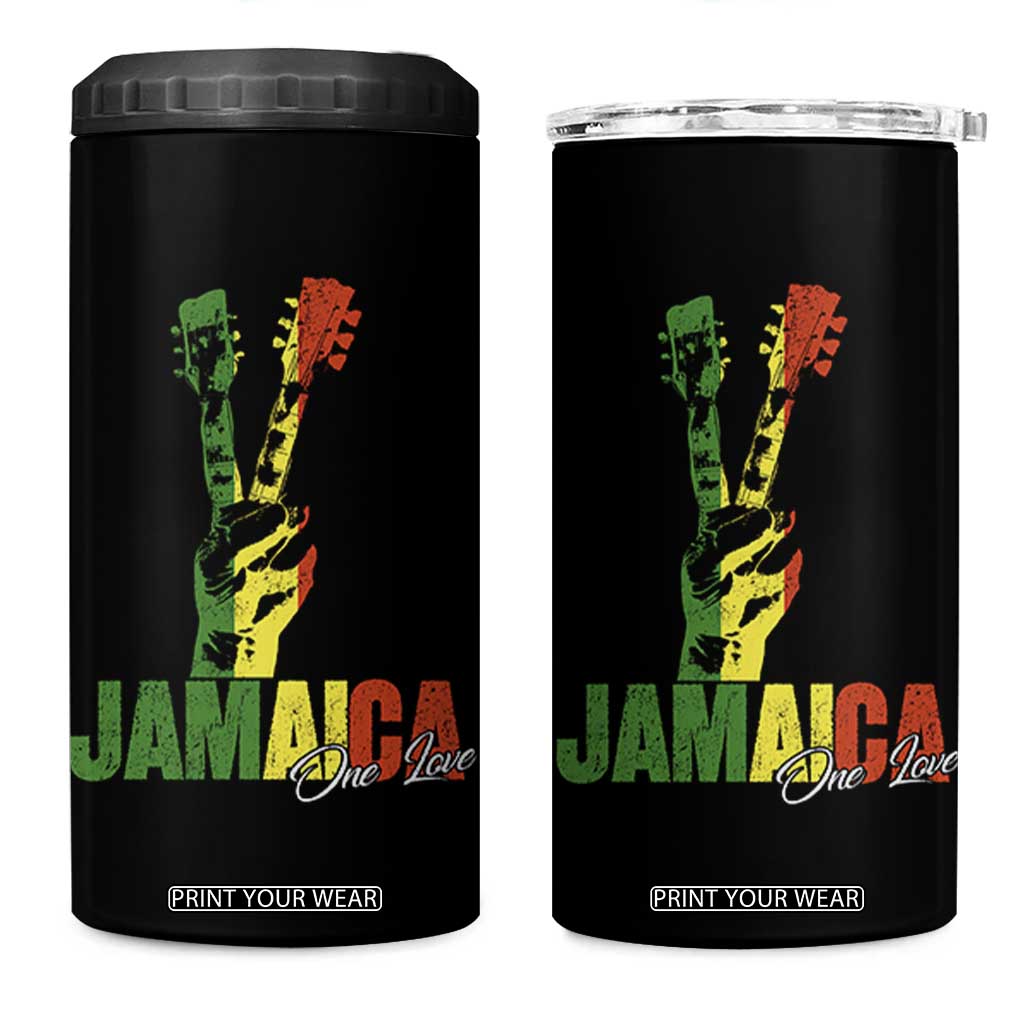Jamaica One Love Reggae Music 4 in 1 Can Cooler Tumbler Rasta Peace Hand Guitar TS11 One Size: 16 oz Black Print Your Wear