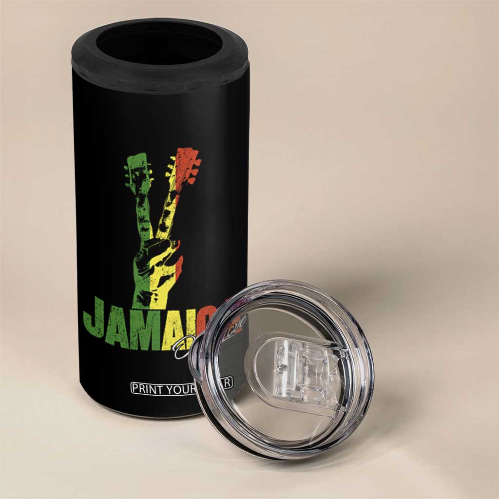 Jamaica One Love Reggae Music 4 in 1 Can Cooler Tumbler Rasta Peace Hand Guitar TS11 Print Your Wear
