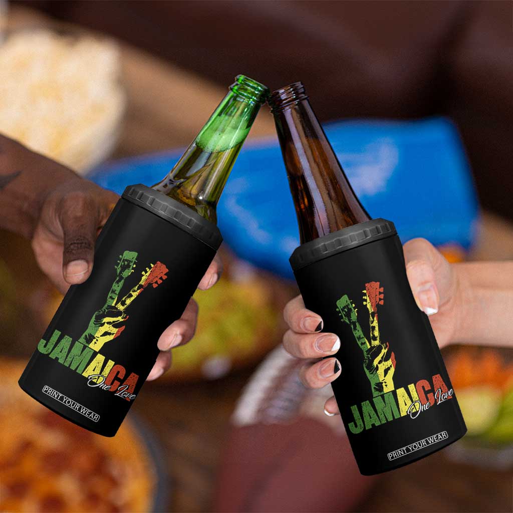 Jamaica One Love Reggae Music 4 in 1 Can Cooler Tumbler Rasta Peace Hand Guitar TS11 Print Your Wear