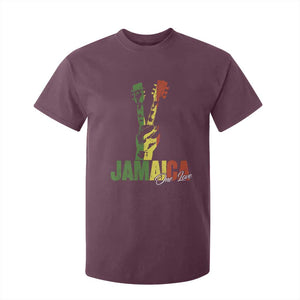 Jamaica One Love Reggae Music T Shirt For Kid Rasta Peace Hand Guitar TS11 Maroon Print Your Wear