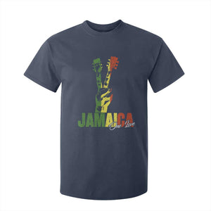 Jamaica One Love Reggae Music T Shirt For Kid Rasta Peace Hand Guitar TS11 Navy Print Your Wear