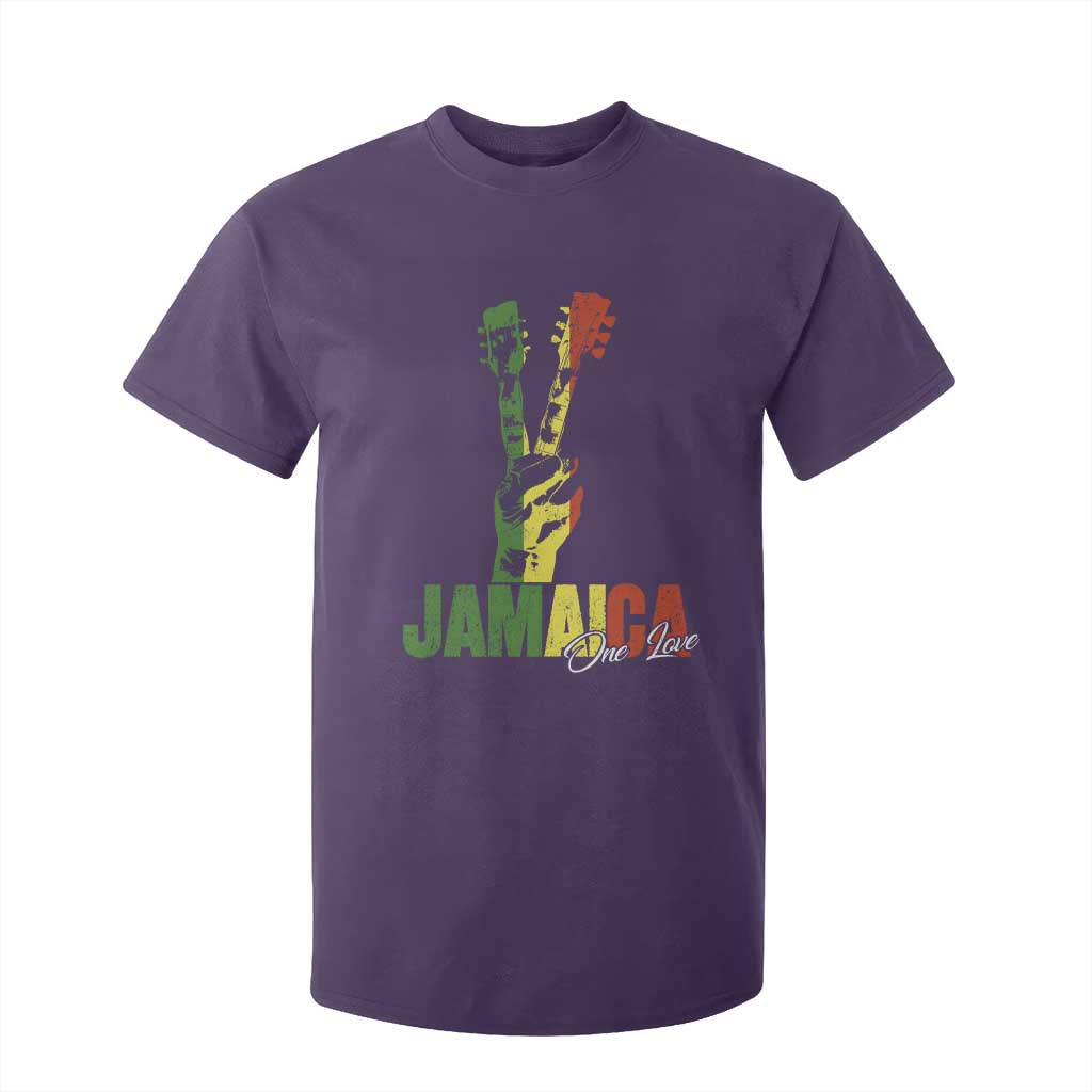 Jamaica One Love Reggae Music T Shirt For Kid Rasta Peace Hand Guitar TS11 Purple Print Your Wear