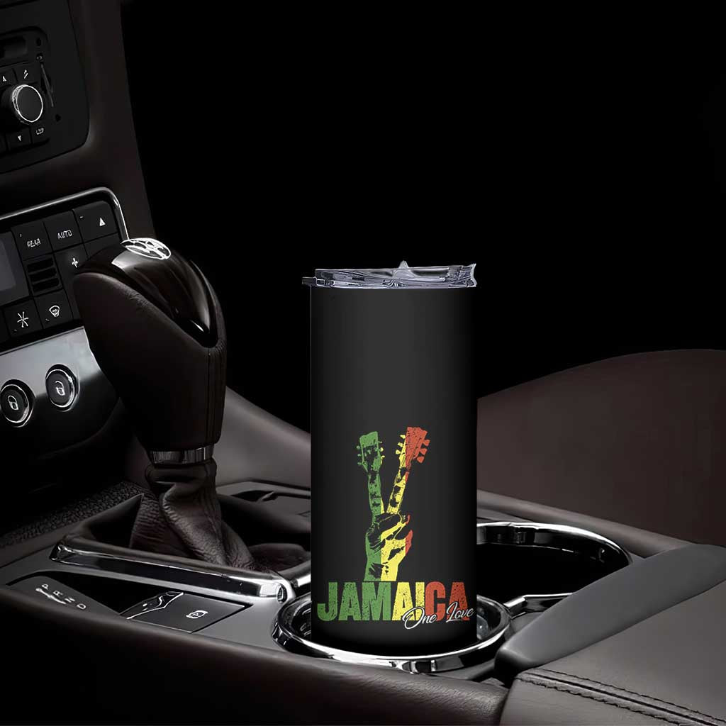 Jamaica One Love Reggae Music Skinny Tumbler Rasta Peace Hand Guitar TS11 Print Your Wear